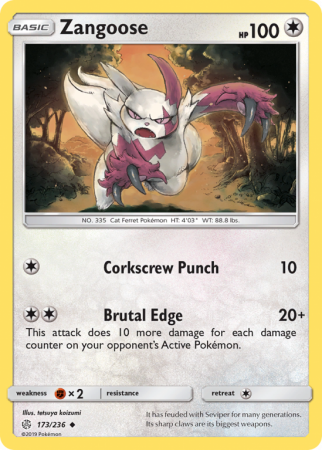 Zangoose 173/236 Sun & Moon Cosmic Eclipse