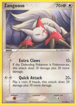 Zangoose 21/106 EX Emerald