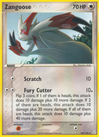 Zangoose 34/110 EX Holon Phantoms