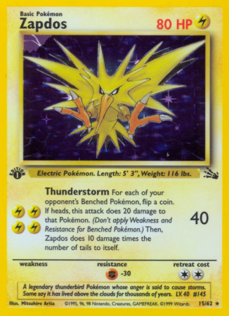 Zapdos 15/62 Base Fossil