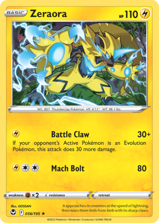 Zeraora 56/195 Sword & Shield Silver Tempest
