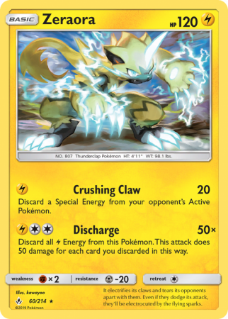 Zeraora 60/214 Sun & Moon Unbroken Bonds
