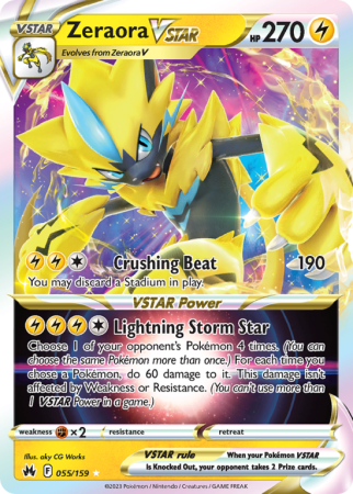 Zeraora VSTAR 55/159 Sword & Shield Crown Zenith