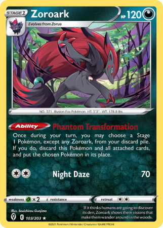 Zoroark 103/203 Sword & Shield Evolving Skies