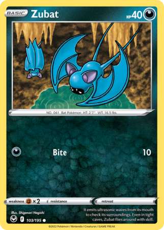 Zubat 103/195 Sword & Shield Silver Tempest