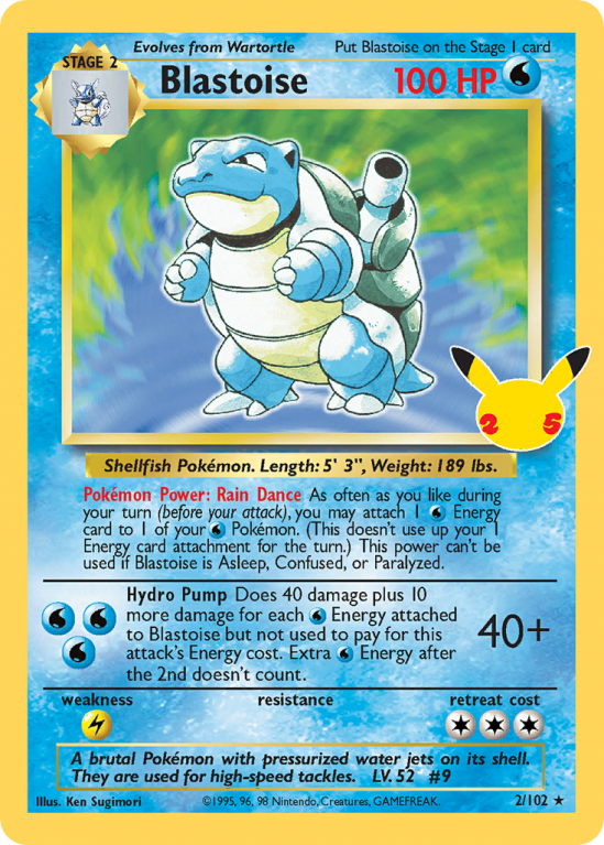 Blastoise pokemon celebrations classics collection