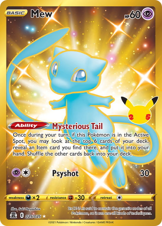 Mew pokemon celebrations kaart