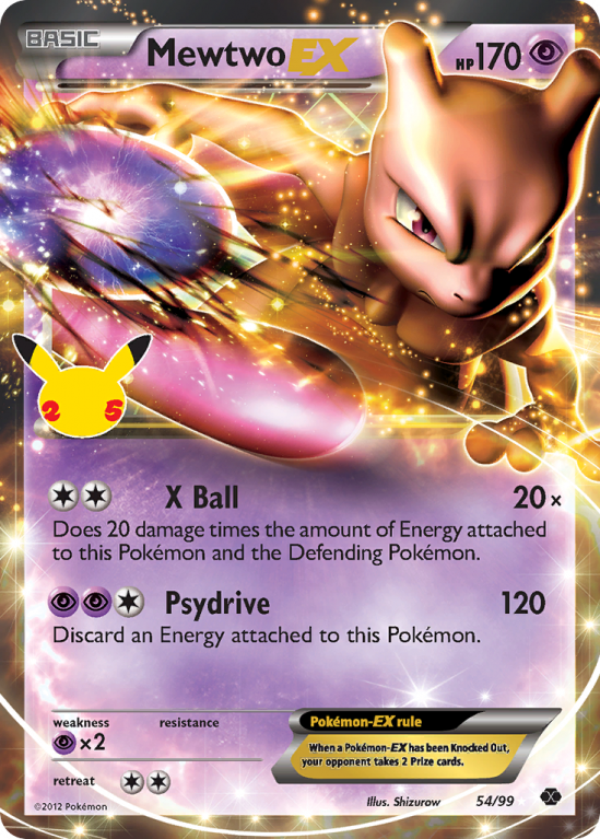Mewtwo EX pokemon celebrations kaart