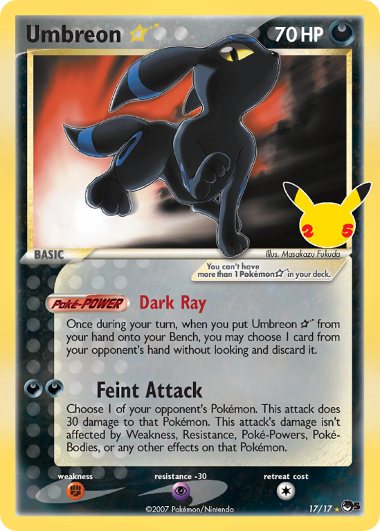 Umbreon pokemon celebrations classics collection