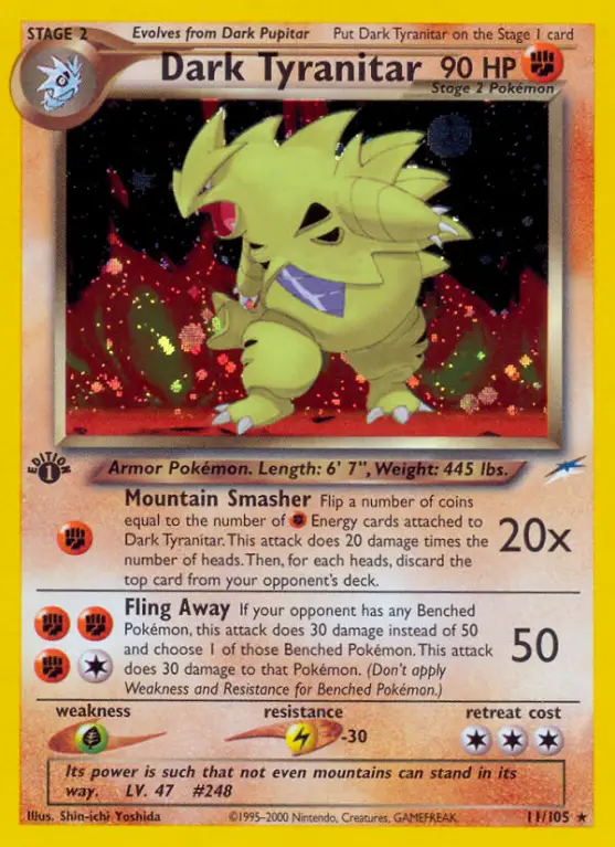 pokemon kaart folie tyranitar